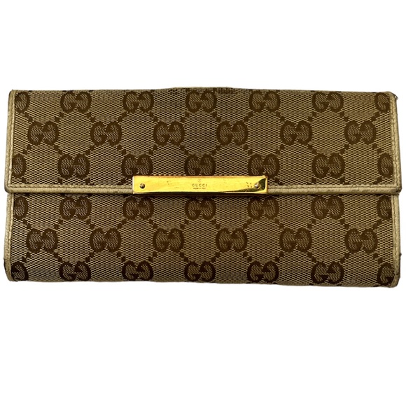 Authentic Gucci Brown Monogram Double Sided  Long Wallet - Picture 3 of 13
